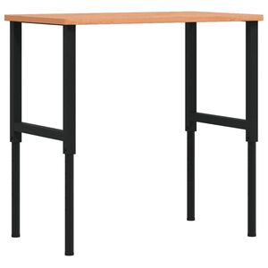 vidaXL Werkbank 100x60x(71,5-98) cm Massivholz Buche Rechteckig