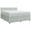 vidaXL Boxspringbett mit Matratze Hellgrau 180 x 200 cm Samt