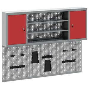 vidaXL Werkzeugschrank-Set 6 stk. Rot Pulverbeschichteter Stahl