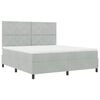 vidaXL Boxspringbett mit Matratze Hellgrau 180 x 200 cm Stoff