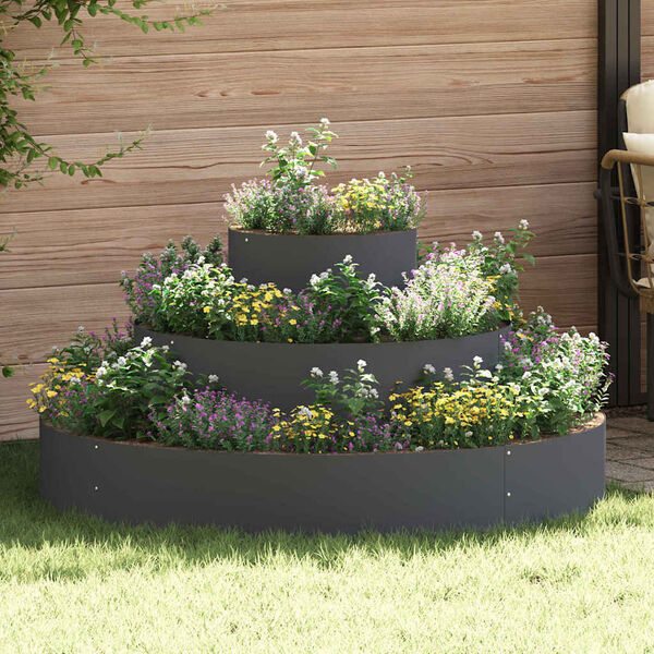 vidaXL Gartenblumentopf Anthrazit 120 x 120 x 20 cm Stahl