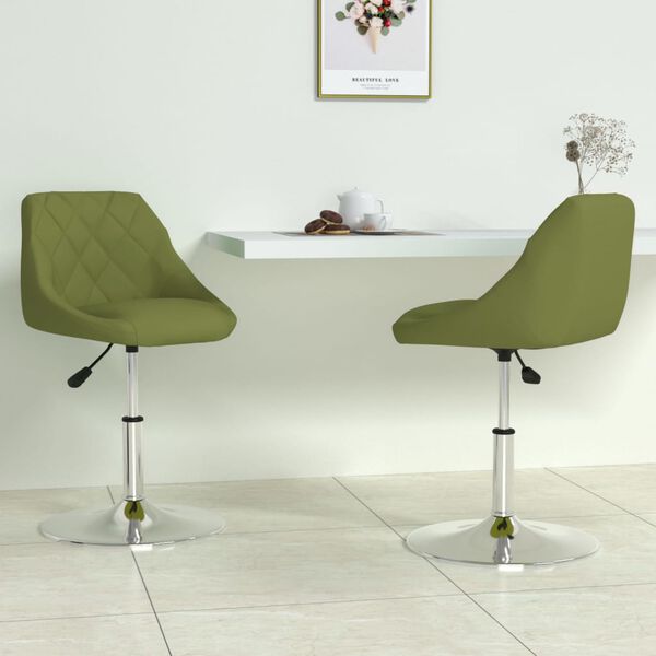 vidaXL Esszimmerst&uuml;hle 2 Stk. Drehbar Hellgr&uuml;n Samt