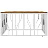 vidaXL Couchtisch Silbern Edelstahl und Massivholz Akazie