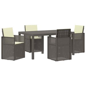 vidaXL Garten Essgruppe 5 stk. Hellgrau und Creme PP