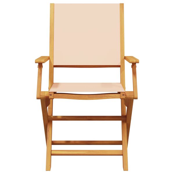 vidaXL 3-tlg. Bistro-Set Beige Stoff und Massivholz