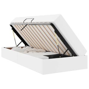 vidaXL Aufbewahrungsbett mit Matratze mit Speicher 2 stk. Wei&szlig; Leder