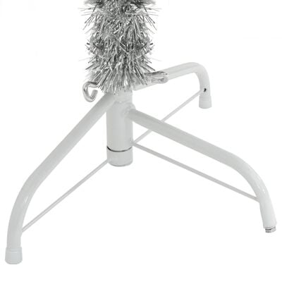 vidaXL Künstlicher Halb-Weihnachtsbaum mit Ständer Silber 180 cm PET