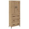 vidaXL Highboard mit Schubladen 2 pcs Artisan-Eiche Holzwerkstoff