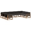 vidaXL Outdoor-Sofagarnitur mit Kissen 9 pcs Nat&uuml;rlich und Schwarz