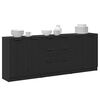 vidaXL Sideboard 3 pcs Schwarz Eichen-Optik 180 x 30 x 70 cm