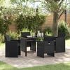 vidaXL Garten Essgruppe mit Kissen 5 pcs Schwarz Poly-Rattan