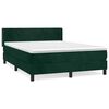 vidaXL Boxspringbett mit Matratze Dunkelgr&uuml;n 140x190 cm Samt
