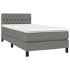 vidaXL Boxspringbett mit Matratze & LED Dunkelgrau 90x200 cm Stoff
