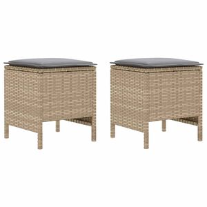 vidaXL Garten-Fu&szlig;hocker 2 St&uuml;ck Beige und Hellgrau 38 x 38 x 45 cm