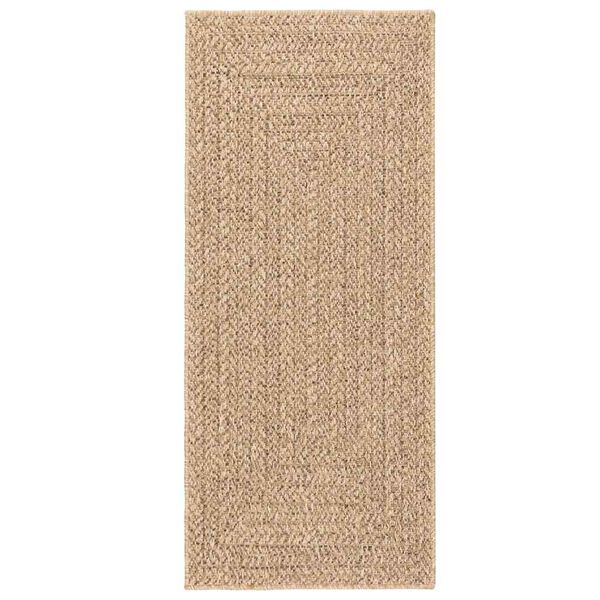 vidaXL Teppich ZIZUR Beige 80x200 cm Jute-Optik Indoor und Outdoor