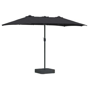 vidaXL Garten-Sonnenschirm Schwarz 385 x 209 x 244 cm