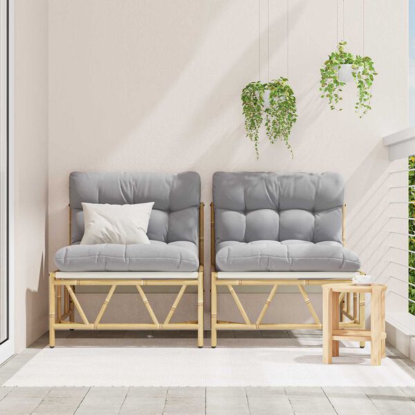 vidaXL Gartenstuhl 2 pcs Hellgrau 75 x 75 x 71 cm Stahl