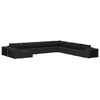 vidaXL 11-tlg. Garten-Lounge-Set mit Auflagen Poly Rattan Schwarz