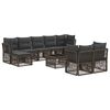 vidaXL Gartensofa-set 10 stk. Grau Poly-Rattan
