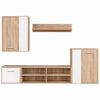 vidaXL TV-Schrank-Set 5 pcs Wei&szlig; und Sonoma-Eiche Holzwerkstoff