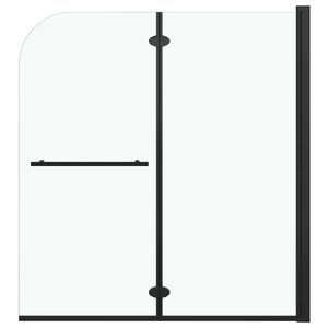 vidaXL Faltbare Duschkabine 2 Paneele ESG 120x140 cm Schwarz