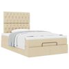 vidaXL Ottoman-Bett mit Matratze Creme 120x190 cm Stoff