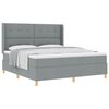 vidaXL Boxspringbett mit Kopfteil Hellgrau 180 x 200 cm Stoff
