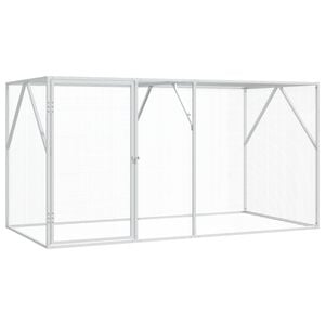 vidaXL Vogelk&auml;fig Silber 208 x 102 x 108 cm