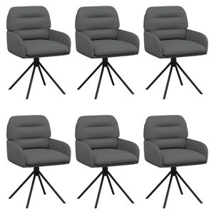 vidaXL Drehstuhl Esszimmer 6 stk. Kunstleder Grau 59 x 59,5 x 90 cm