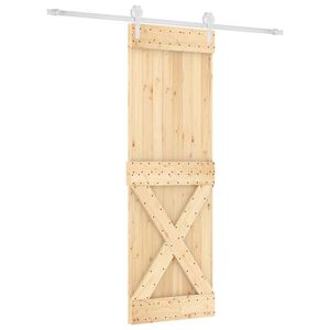 vidaXL Schiebet&uuml;r 70 x 210 cm Massivkiefer (Unbehandelt)