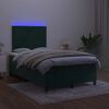 vidaXL Boxspringbett mit Matratze & LED Dunkelgr&uuml;n 120x200 cm Samt