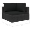 vidaXL 4-tlg. Garten-Lounge-Set mit Auflagen Poly Rattan Schwarz
