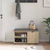vidaXL Flurbank mit Kissen mit Regal Sonoma-Eiche 80 x 38 x 46 cm