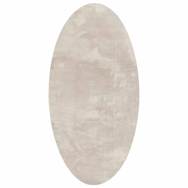 vidaXL Bereichsteppiche Oval HUARTE Beige 80 x 150 cm 100 %Polyester