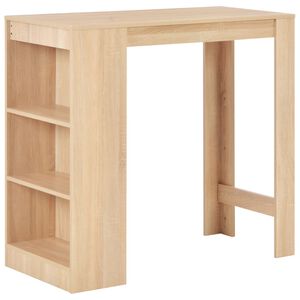 vidaXL Bartisch mit Regal Eichenbraun 110x50x103 cm