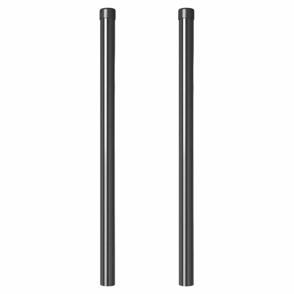 vidaXL Zaunpfosten 2 pcs Grau 80 cm Pulverbeschichteter Stahl