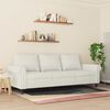 vidaXL 3-Sitzer-Sofa Creme 180 cm Samt