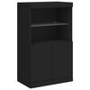 vidaXL Sideboard mit LED-Leuchten Schwarz 60,5x37x100 cm