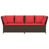 vidaXL Gartensofa mit Kissen Braun Poly Rattan