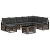 vidaXL Gartensofa-set 9 stk. Grau und Dunkelgrau Poly-Rattan