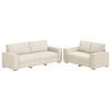 vidaXL Sofa 2 pcs Beige 220 x 80 x 84 cm Leinenmischgewebe