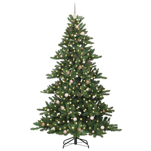 vidaXL K&uuml;nstlicher klappbarer Weihnachtsbaum Gr&uuml;n 240 cm PVC und Stahl