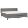 vidaXL Boxspringbett mit Matratze Dunkelgrau 160x200 cm Stoff