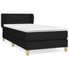 vidaXL Boxspringbett mit Matratze Schwarz 90x190 cm Stoff