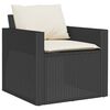 vidaXL 6-tlg. Garten-Sofagarnitur mit Kissen Schwarz Poly Rattan