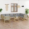 vidaXL 10-tlg. Garten-Lounge-Set mit Kissen Impr&auml;gniertes Kiefernholz