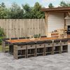 vidaXL 13-tlg. Garten-Essgruppe mit Kissen Grau Poly Rattan