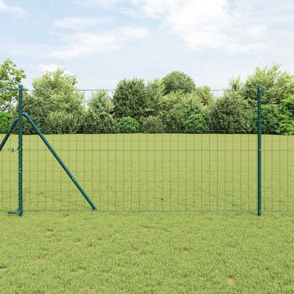 vidaXL Eurozaun Grün 1,4 x 10 m PVC-beschichtetes Eisen