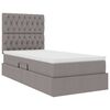 vidaXL Bett mit Stauraum und LED mit LED Taupe 100 x 200 cm Polyester