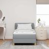 vidaXL Boxspringbett mit Matratze Hellgrau 90 x 190 cm Stoff